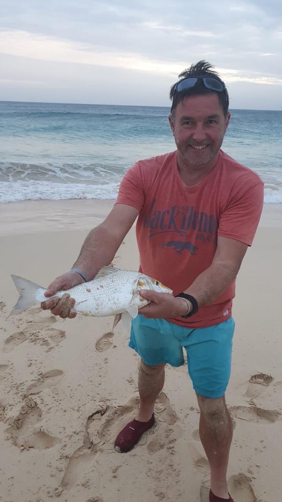 A silver fish from the surf line