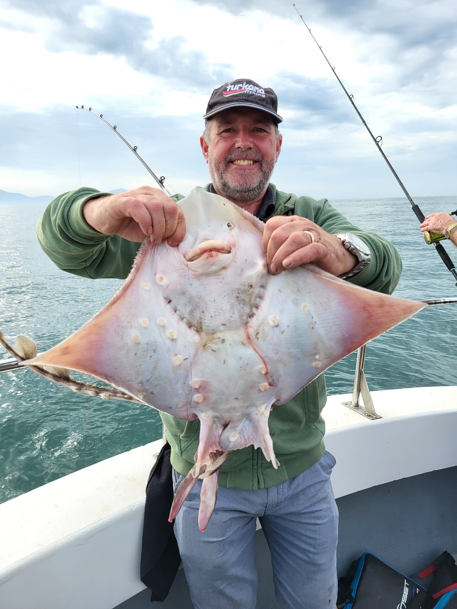 A thornback ray taken during a boat session