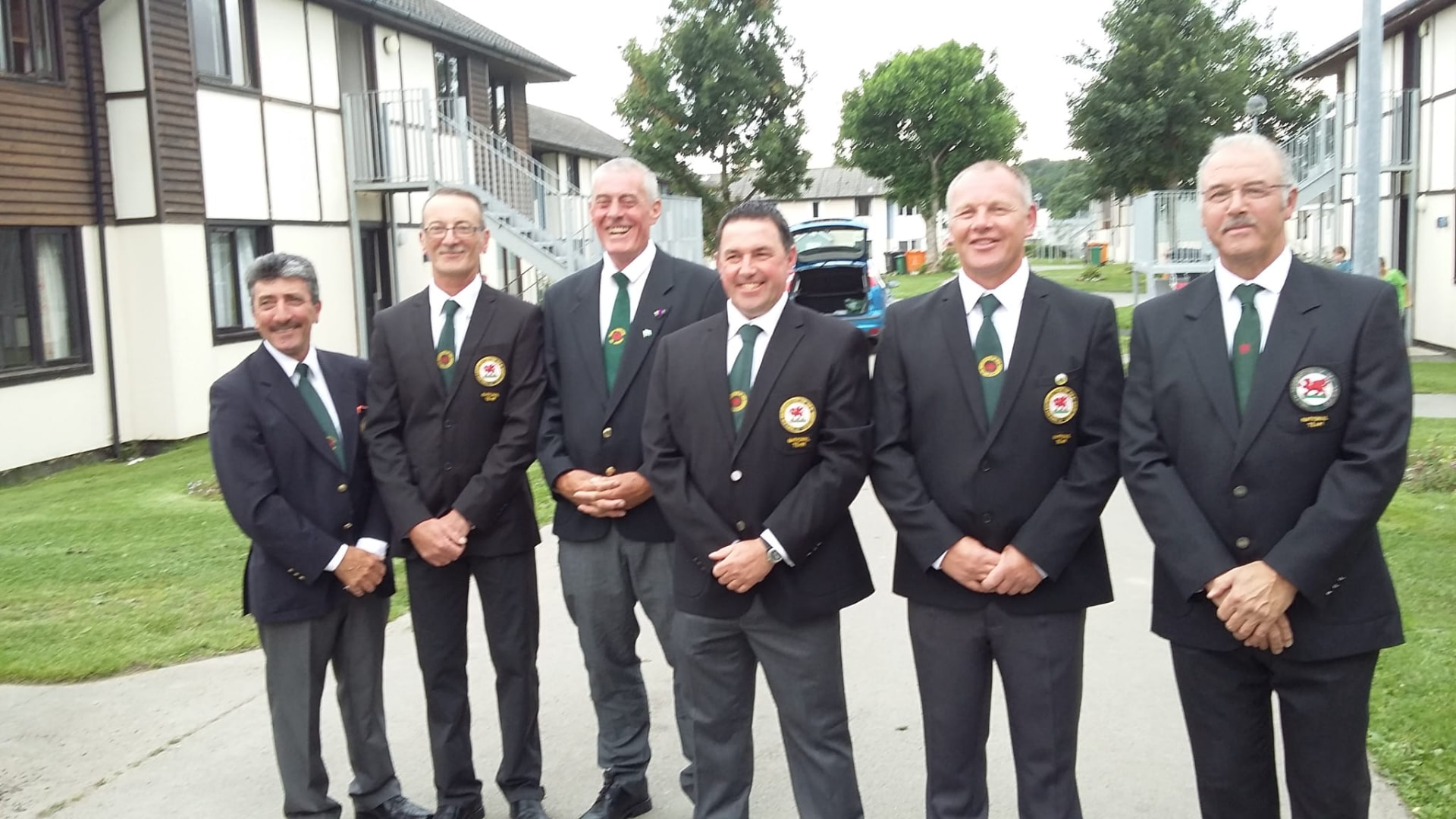 The Welsh team in full international blazers