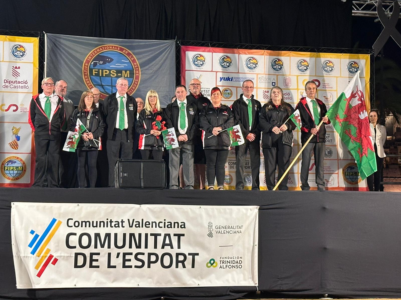 Team Wales on stage at the FIPS-M World Championship