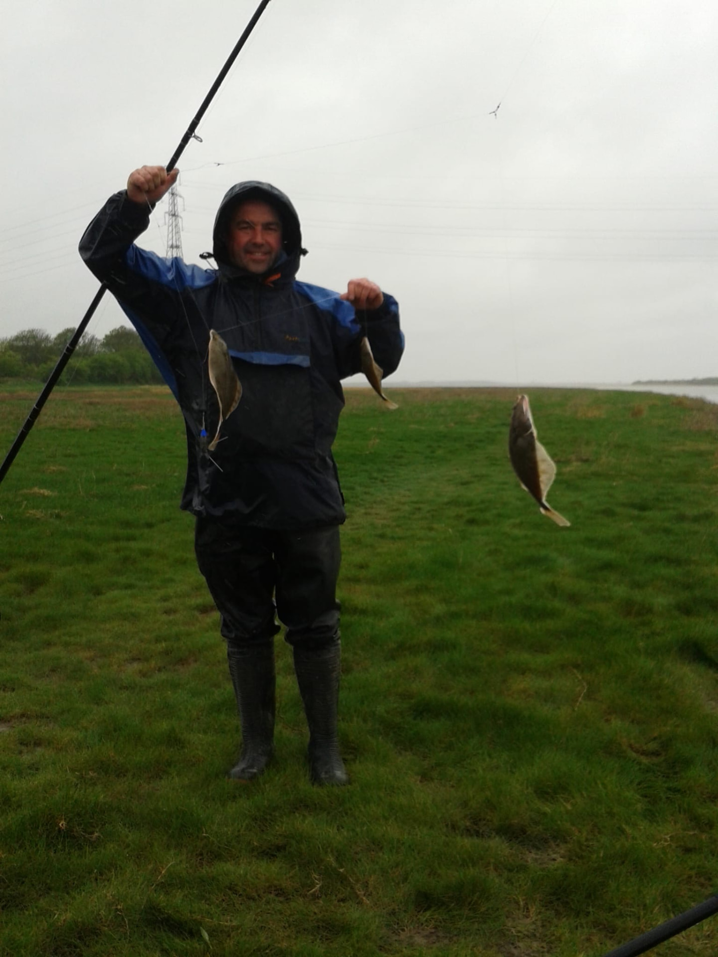 Wet weather rarely stops the fishing